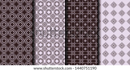 Set of 4 seamless decorative geometric pattern. vector illustration.