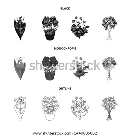 Isolated object of spring and wreath sign. Collection of spring and blossom stock vector illustration.