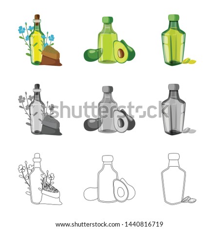 Vector illustration of healthy and vegetable logo. Set of healthy and agriculture vector icon for stock.