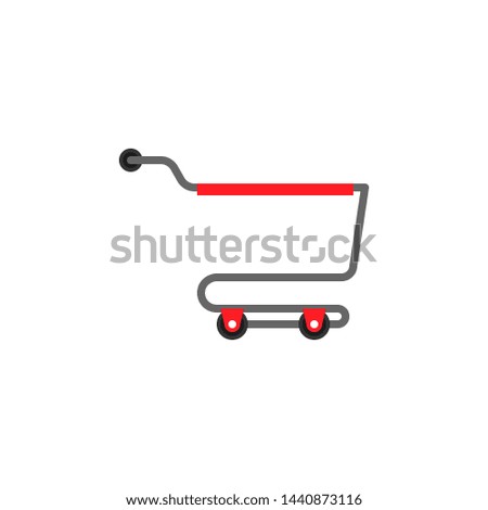 Shopping cart icon. Flat design isolated shopping cart on white background. Editable stroke.