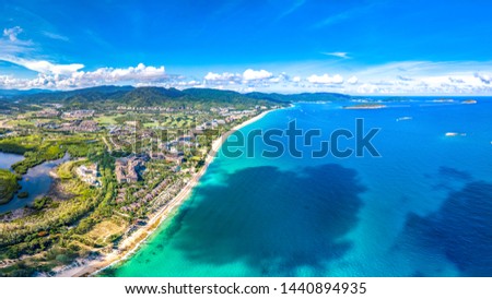 Yalong Bay National Coast Landscape, Sanya, Hainan Province, China, a Tropical Tourism Paradise in Southeat Asia. Aerial View. 