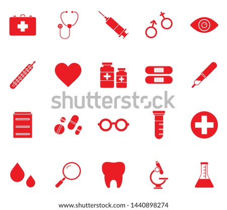 Flat minimal medical icon set. Simple vector medical icon set. Isolated medical icon set for various projects.