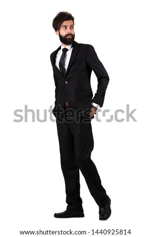 Business man portrait with suit in studio