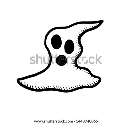Digital illustration of a funny ghost doodle