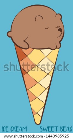 Sweet ice cream Animals. Cute ice cream in the form of an animal. ice cream bear
