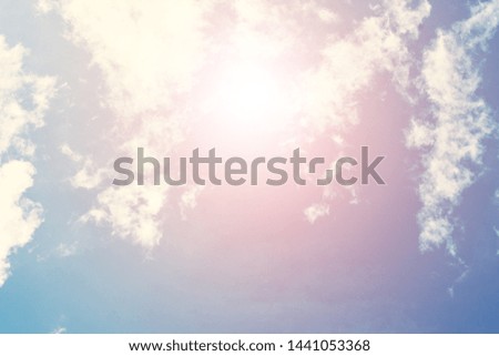 Beautiful blue sky with cloud background. with color tone sunlight.
