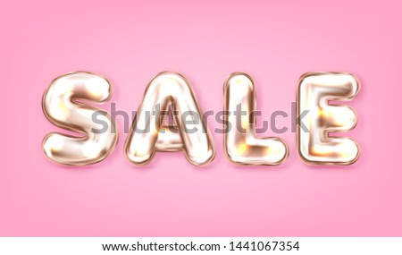 Sale pink golden foil lettering on the sweet pink background