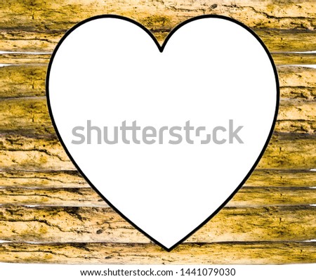 white heart shape on wood background