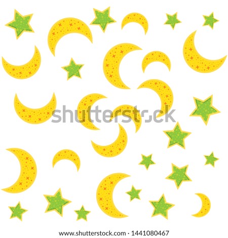 cute moons and stars pattern background
