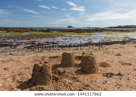 A castle of sand on the beach in North Berwick (Scotland)