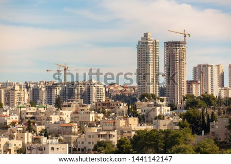 New tall buildings in Jerusalem under construction