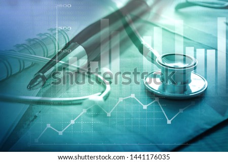 Medical marketing and Healthcare business analysis report, health check, healthcare marketing strategy Royalty-Free Stock Photo #1441176035