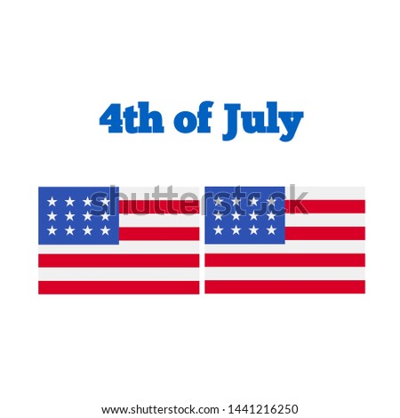 American flag clip art to celebrate Independence day 4th July in United States of America. A nice American flag illustration, icon and flat minimalist logo design.