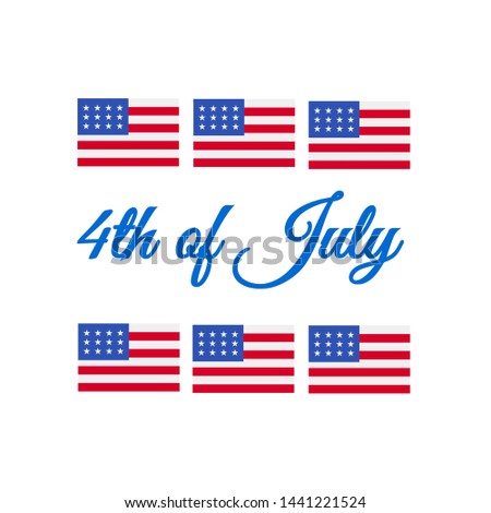 
American flag clip art to celebrate Independence day 4th July in United States. A nice American flag illustration, icon and flat minimalist logo design.