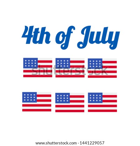 American flag clip art to celebrate Independence day 4th July in New York City . A nice American flag illustration, icon and flat minimalist logo design