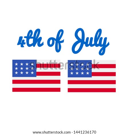 American flag clip art to celebrate Independence day 4th July in Seattle. A nice American flag illustration, icon and flat minimalist logo design