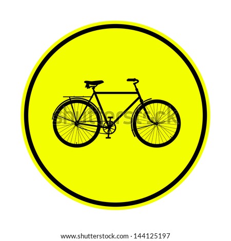 yellow bicycle sign