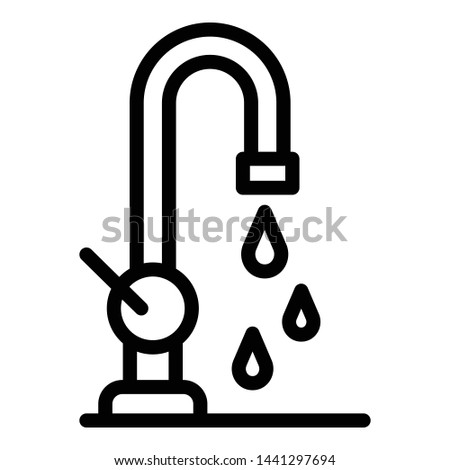 Kitchen faucet icon. Outline kitchen faucet vector icon for web design isolated on white background