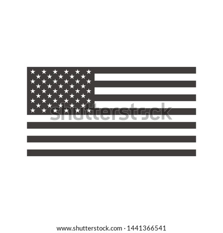 Black and White USA Flag Vector Isolated On White Background. American Flag Symbol Modern Simple Vector Icon For Website Or Mobile App