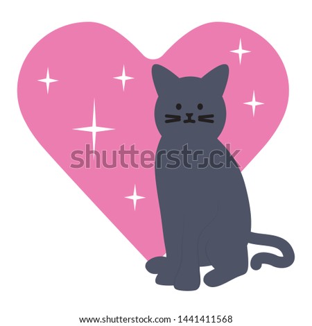 cute cat mascot adorable with heart