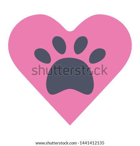 heart with paw print pet