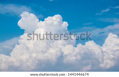 beautiful cloudscape, thick white cloud with blue sky 