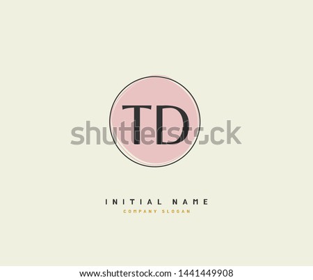 T D TD Beauty vector initial logo, handwriting logo of initial signature, wedding, fashion, jewerly, boutique, floral and botanical with creative template for any company or business.
