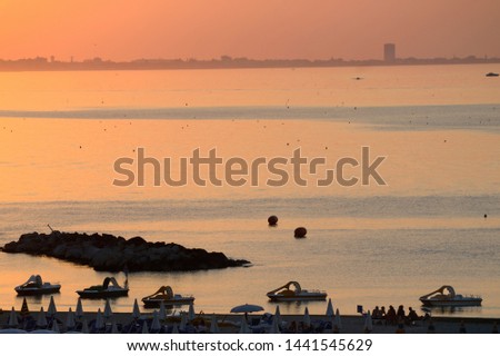scenic view of Adriatic coastline in Cattolica, Rimini, Italy, during sunset