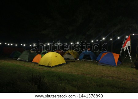 night camp in the edge of forest
