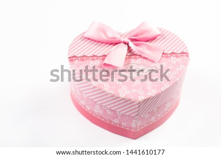 Pink Heart Box isolated above white background