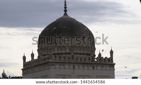 Seven Tombs of Hyderabad, India. Close to the famous Golconda Fort, Telangana.  Tombs was built for royal family in early 19th century. Sultan Quli Qutb Mulk's tomb was built in 1543