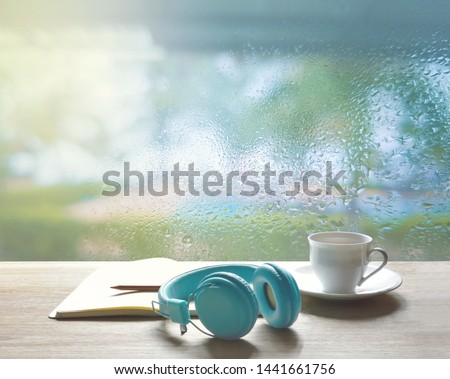 A Coffee Cup And The Rainy View From The Window Images And Stock Photos Avopix Com