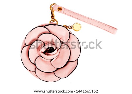 Rose patterned bag isolated white background