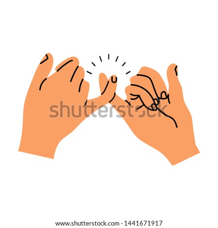 Pinky promise hands gesturing vector Royalty-Free Stock Photo #1441671917