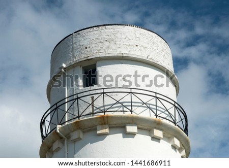 White lighthouse tower at Hunstanton, Norfolk, UK