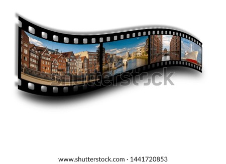 Film Strip with pictures from Hamburg
