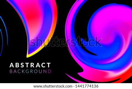 Fluid abstract background. Vibrant gradients and blend shapes. Neon color design templates for music, artistic and futuristic banner, poster, placards, identity, web design. Liquid ink background