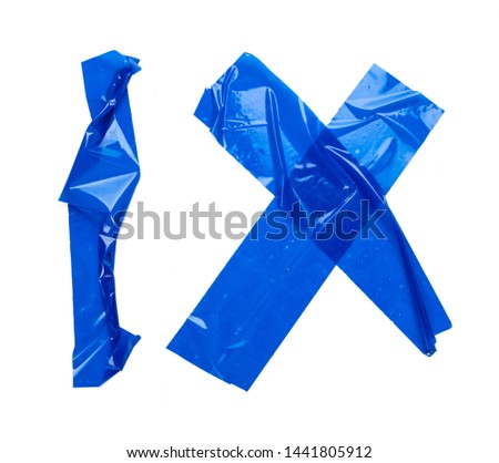 Set of Blue tapes on white background