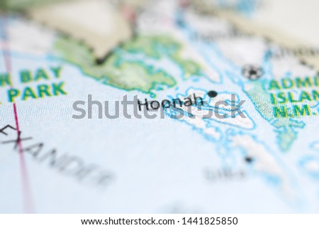 Hoonah on a geographical map of USA Royalty-Free Stock Photo #1441825850