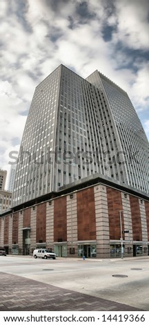 Vertical Panorama of Skyscrapers(Release Information: Editorial Use Only. Use of this image in advertising or for promotional purposes is prohibited.)