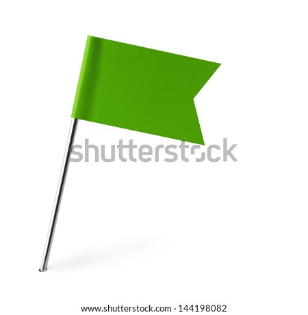 Green Banner Flag Isolated on White Background.