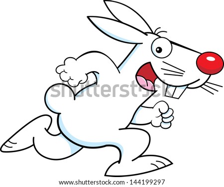 Cartoon illustration of a rabbit running.