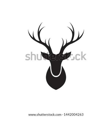Reindeer head black vector illustration