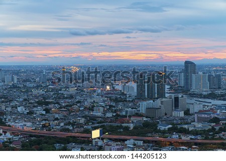 Top view of mid town in Bangkok