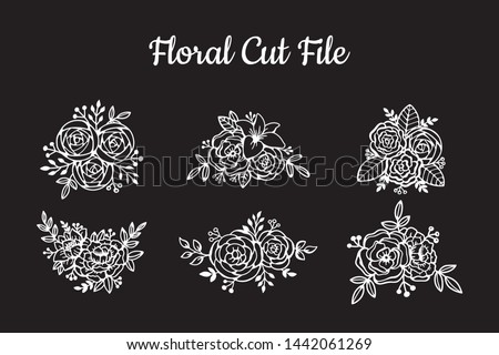 Beautiful Floral Cut File Elements