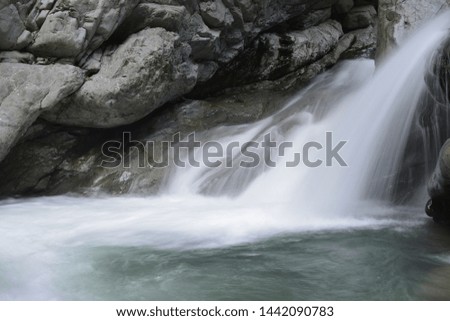 beautiful waterfalls with stretching water,beautiful waterfall with large stones,beautiful waterfall