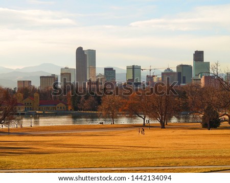 Denver skyline during the golden hour