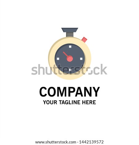 Compass, Timer, Time, Hotel Business Logo Template. Flat Color