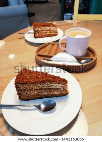 sweet life cappuccino coffee with cream cake cafe dessert comfort