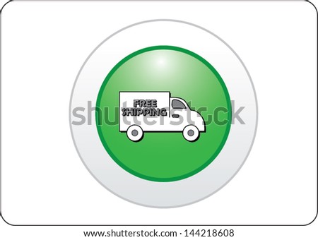 shipping icon button on white background 
